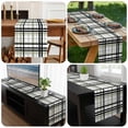 thumbnail image 6 of Sage Green Black Plaid Table Runner 48 Inches Long, Farmhouse Green Black Checkered Kitchen Coffee Dining Table Decoration for Home Party Birthday Wedding Home Decor 13x48 Inches, 6 of 8