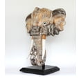thumbnail image 3 of G6 Collection Wooden White Wash Elephant Mask Bust Statue on Stand Sculpture Figurine Home Decor Hand Carved Handmade Accent Handcrafted Decoration Wood Size: 22" tall x 18" wide x 10" deep, 3 of 6
