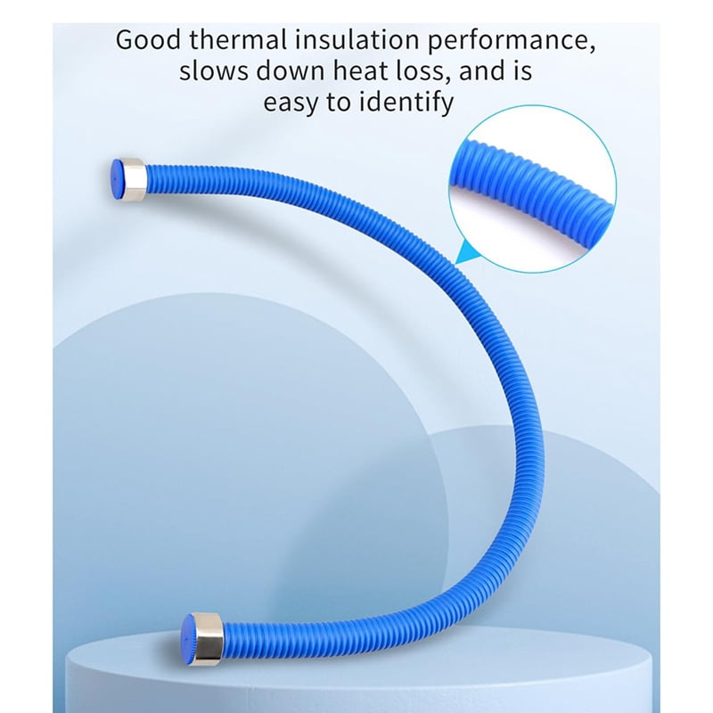 Flexible Stainless Steel Corrugated Water Heater Connector, Hot and Cold Color Water Heater Hose, 1/2inch FIP