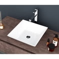 thumbnail image 2 of 16x16 Inch White Square Ceramic Vessel Sink Stain Resistant Polished Surface for Restaurant Bathroom, 2 of 5