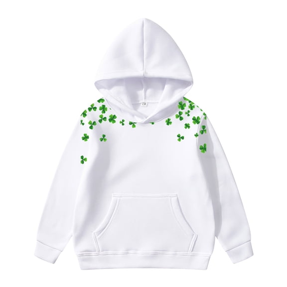 Toddler Girl Hoodie Floral Print with Pocket Long Sleeved Hoodie Fall Fashion Clothing Size 3-4T ,White