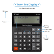 Calculators Desktop, Desk Calculator with Large 2 Line Display, Talking Basic Calculator with Big Button & Adjustable Volume, 4 Function Calculators for Business, Students, Office Supplies(Black)