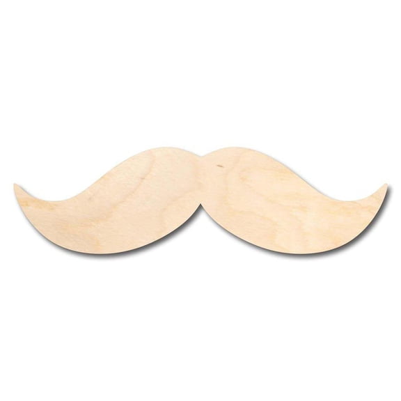 Unfinished Wood Mustache Shape - Craft - up to 46" DIY 10" / 1/8"