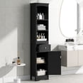 thumbnail image 6 of Freestanding Storage Cabinet with Drawer Tall Bathroom Cabinet MDF Board, Adjustable Shelf, 6 of 7