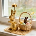 thumbnail image 5 of Tyidzon Easter Bunny Candle Holder, 7.8" Gold Alloy Rabbit Figurine Candlestick, Festival Candle Holder for Easter Table Centerpiece Mantel Home Decor, 5 of 7