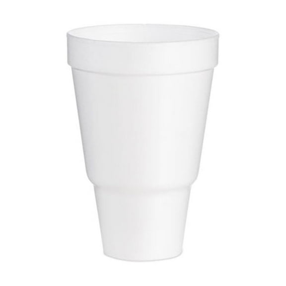 Dart Foam Drink Cups, Tapered Bottom, 32 oz, White, 25/Bag, 20 Bags/Carton