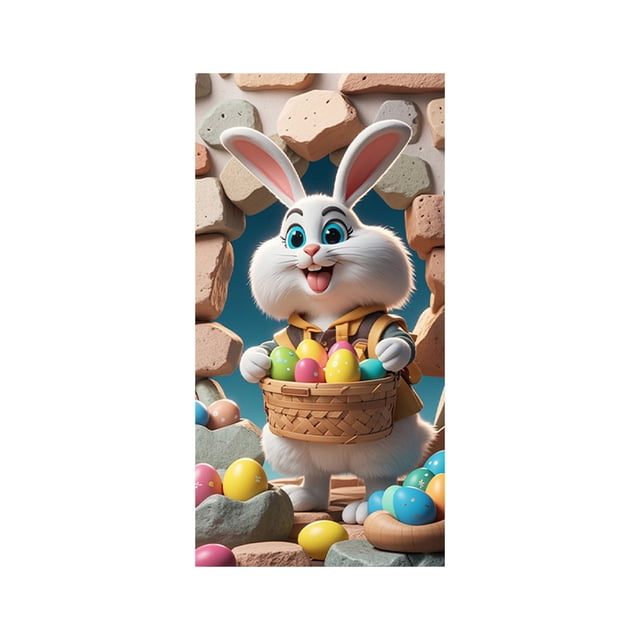 Ven Y Tómelo Bandera Pascua Puerta Cubierta Fiesta Del Festival, 180x90cm Poliéster Colgando Banderas de Tela para Decoraciones de la Fiesta de Pascua Interior Y Exterior