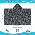 thumbnail image 2 of Spider Web Halloween Pattern Hooded Bath Towel，60"x35" for Ages 3 To 12 Kids, Quick Dry Lightweight Soft Microfiber Hood Beach Towel Cover Up for Kids, 2 of 7
