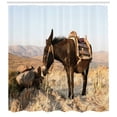 thumbnail image 3 of Ambesonne Donkey Shower Curtain, Greek Donkey in Mountains, 69"Wx75"L, Multicolor, 3 of 3