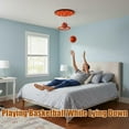 thumbnail image 4 of Hanging Indoor Basketball Hoop Toy Set - Ceiling Mounted Basketball Game for Bedroom, Stress Relieving Fun for Adults & Kids, No Assembly Required with Soft Basketballs, 4 of 8