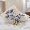 thumbnail image 3 of Outdoor Pillow Cover Tulips Flowers Vintage Set of 2 Waterproof Throw Pillowcases Abstract Blue Floral Decorative Patio Furniture Pillows for Couch Garden Indoor & Outdoor Use, 3 of 9