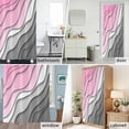 thumbnail image 6 of Pink Grey Modern Geometric Fabric Shower Curtain Abstract Beach Washable Shower Curtains for Bathroom, Waterproof Bath Curtain with Hooks Home Decor 72x84in, 6 of 8