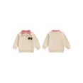thumbnail image 2 of Sudadera navideña para niño pequeño con bordado de hombre de jengibre, manga larga, solapa, cremallera frontal, jersey holgado., 2 of 9