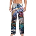 thumbnail image 2 of Lsque Psychedelic Shark Artwork Print Men's Pajama Pants, Lounge Pant - Comfortable Home Wear,Elastic Waistband, Stylish Design-Large, 2 of 9