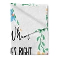 thumbnail image 2 of Funny Words Soft Flannel Fleece Blanket, Fresh Watercolor Flowers Frame with an Inspirational Saying About Life Wisdom, Cozy Plush for Indoor and Outdoor Use, 60" x 80", Multicolor, by Ambesonne, 2 of 5
