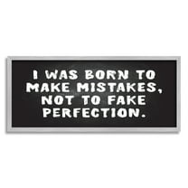 Stupell Industries Modern Make Mistakes Phrase Inspirational Painting Gray Framed Art Print Wall Art, 30 x 13