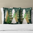 thumbnail image 6 of Christmas Trees Pillow Covers 16x16 Set of 2, Green Xmas Trees Snowflakes Decorative Throw Pillow Cases Double Sided Printed Cushion Cover for Sofa Couch Outdoor Home Decor, 6 of 6