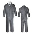 thumbnail image 1 of Boys Baby Toddler Kid Party Formal Wedding Dark Grey Tuxedo 5pc Suits Set Sz S-7, 1 of 4