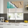 thumbnail image 4 of Beige Beach Starfish Curtain Valances for Windows, Kitchen Valance Window Treatments Panel 2 Pack, Blue Coastal Ocean Waves Rod Pocket Short Curtains for Bathroom Bedroom 42 x 12 Inch, 4 of 8