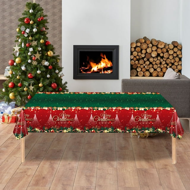 Suncoda Paper Tableware, Christmas Paper Plates Party Supplies Disposable Paper Plates 16Pcs Paper Cup 16Pcs Tissue 20Pcs Tablecloth 1Pc for Decor Christmas Party Supplies