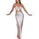thumbnail image 1 of VISgogo Vestido largo con tirantes informales para mujer, vestido sin espalda con cuello en V hueco de Color sólido a la moda VISgogo moda, 1 of 6