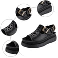 thumbnail image 5 of Modstep Women Platform Sandals Comfortable Hollow Out Flower Flatform Shoes Summer Outdoor Slip on Comfortable Walking Shoes Black 8.5, 5 of 7