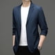 thumbnail image 4 of Traje de ocio para hombre, primavera y verano, sin planchado, informal, de negocios, coreano, abrigo para jóvenes de mediana edad, drapeado, genuino, parte superior fina, 4 of 5