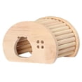 thumbnail image 1 of Escondite de madera para hámsteres, cabaña para hámsteres enanos, jaula para jerbos, accesorio, juguete para correr forma de huevo, 1 of 9