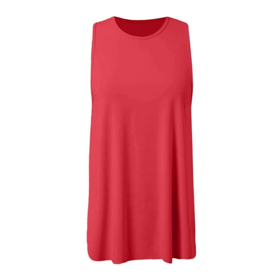 Women Summer Tops Women Solid Sleeveless Sports Top Running Fitness Yoga Vest Elastic Loose Sports Vest Silk Work Blouses Dressy Summer Tops V Neck Tunics for Cute Shirt Graphic Shirts Watermelon Red