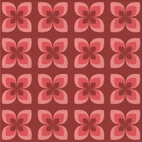 Ahgly Company Indoor Square Patterned Love Red Area Rugs, 8' Square