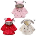 thumbnail image 6 of SILVERCELL Girls Winter Flower Pendant Windproof Hooded Coat Baby Cloak Reaching Out when Going Out for 0-18M Infant Toddler, 6 of 6