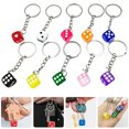 thumbnail image 2 of SHISUYAN 10pcs Dice Keyring Dice Charm Keychains Key Ring Chain Pendant Bag Charm Bags Hanging Pendant, 2 of 7