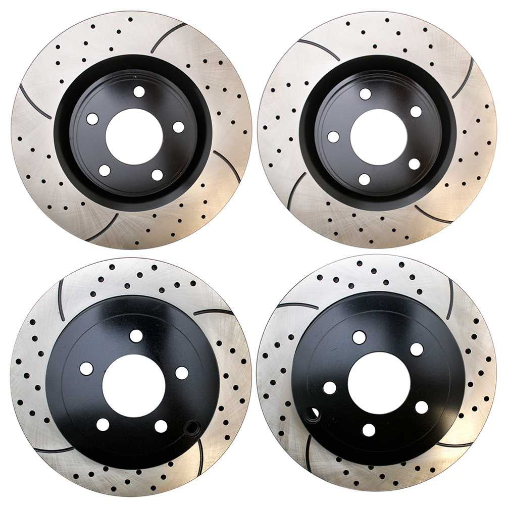 Front and Rear Drill Slot Brake Rotors For 2007 2008 2009 2010 Ford Edge Lincoln
