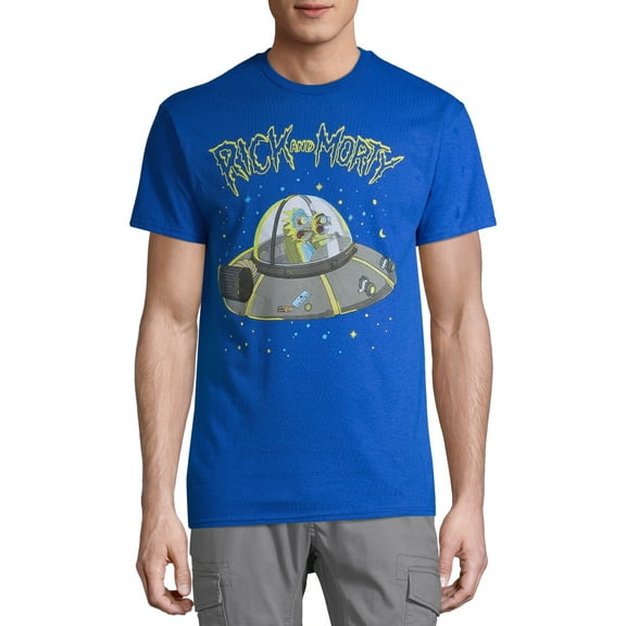 Rick and Morty Lime Spaceship Men's and Big Men's Graphic T-shirt