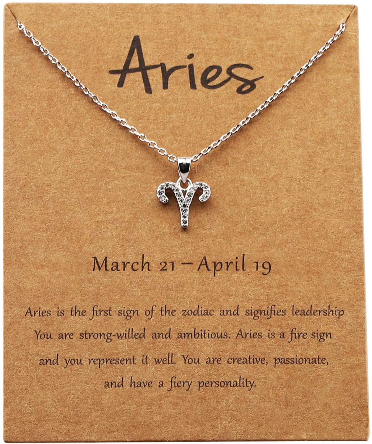 zodiac jewellery birthday present Aries zodiac sign necklace star sign necklace sterling silver