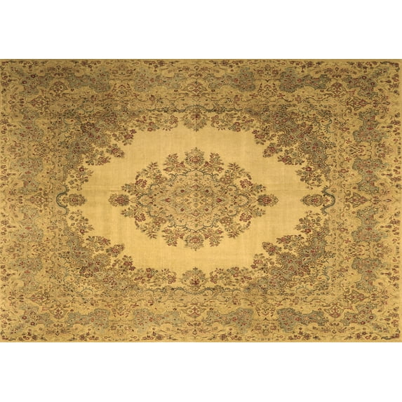 Ahgly Company Indoor Rectangle Medallion Brown Traditional Area Rugs, 2' x 4'