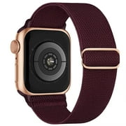 Recoppa Stretchy Nylon Solo Loop Bands Compatible with Apple Watch 38mm 40mm 41mm 42mm 44mm 45mm, Adjustable Braided Sport Elastic Straps Women Men Wristbands for iWatch Series 7/6/5/4/3/2/1 SE