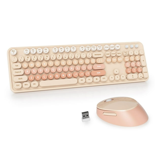 Combo de teclado y ratón Guffercty rojo colorido marrón