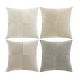 thumbnail image 6 of Fancy Homi 4 Pcs Neutral Decorative Throw Pillow Covers 18x18 inch for Living Room Couch Bed Sofa, Rustic Farmhouse Boho Home Decor, Soft Cross Striped Corduroy Patchwork Square Cushion Case 45x45cm, 6 of 7