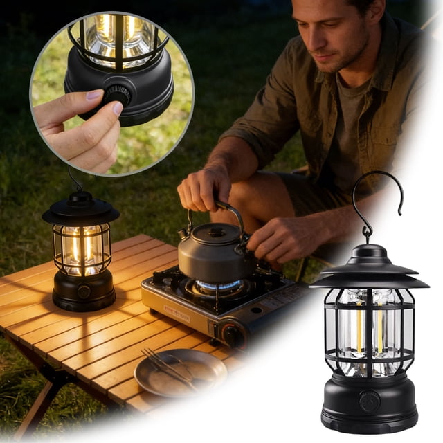 Klonfd Portable Outdoor Camping With Rechargeable Battery Bright LED Light For Hiking Emergency Backpacking