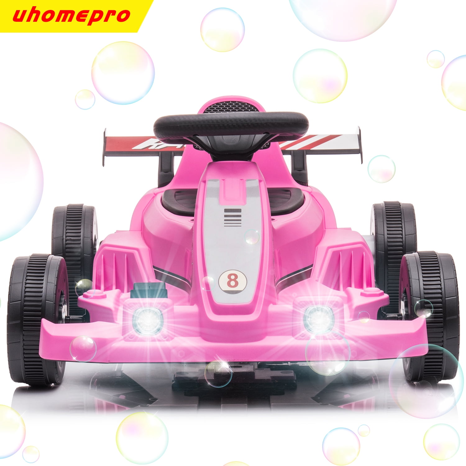 Buy uhomepro Pink 6V Powered Ride on Electric Go Kart with Make Bubbles
