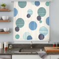 thumbnail image 4 of Abstract Geometric Sheer Curtains 54 Inches Long, Farmhouse Vintage Polka Dot Teal Blue Light Filering Curtains, Breathable Simi Curtain Privacy Drapes for Kitchen Bathroom Small Window Treatment, 4 of 9