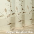 thumbnail image 5 of VOGOL Farmhouse Sheer Curtains, Tan with Brown Leaf Embroidery, Rod Pocket Light Filtering Drapes for Cozy Room, 52x84 Inches, 5 of 7