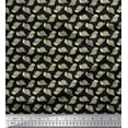 thumbnail image 1 of Soimoi Black polyester Crepe Fabric Tortoise Ocean Printed Fabric 1 Yard 42 Inch Wide, 1 of 3