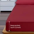 thumbnail image 2 of FreeLung Burgundy Full Size Bed Sheet Set - 1800 Thread Count Deep Pocket to 21 inches Mattress 4 Piece, 2 of 6