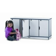 Jonti-Craft Stacking Lockable Lockers - 4 Sections - Single Stack-Color:Navy