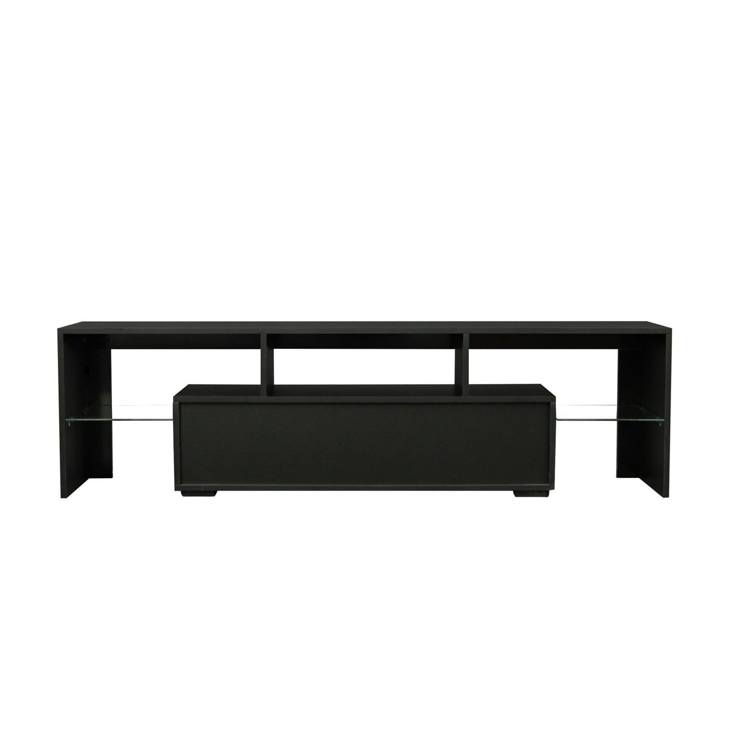 Kadyn LED Light TV Stand with Remote, Living Room Entertainment Center TV Stand with 2 Drawers & 2 Open Shelves, Particle Board TV Stand Cabinet with 20-color RGB LED lights, Black Kadyn LED Light TV Stand with Remote, Living Room Entertainment Center TV Stand with 2 Drawers & 2 Open Shelves, Particle Board TV Stand Cabinet with 20-color RGB LED lights, Black