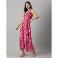 thumbnail image 3 of Moomaya Womens Printed Sleeveless Maxi Dress, V-Neck Party wear, Flared Resort Dress, 3 of 7