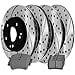 thumbnail image 3 of AutoShack Front and Rear Drilled and Slotted Brake Kit Rotors Black and Ceramic Pads Set of 4 Replacement for 2001-2005 Mercedes C320 2003-2005 C240 CLK320 2006-2007 C280 C350 V6 AWD RWD SCD872PR44102, 3 of 4