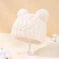 thumbnail image 2 of EnJoCho Baby Knitted Wool Hat Baby Autumn Winter Children Double Ball Pullover Hat Solid Color Warm Wool Hat For Children Toddler Kids Casual Fashion Headwear, 2 of 7